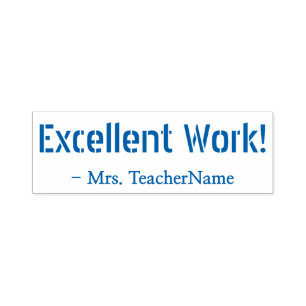 "Excellent Work!" Teacher Rubber Stamp