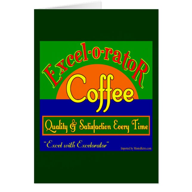 Excelorator Coffee Retro Label Blank Art Card (Front)