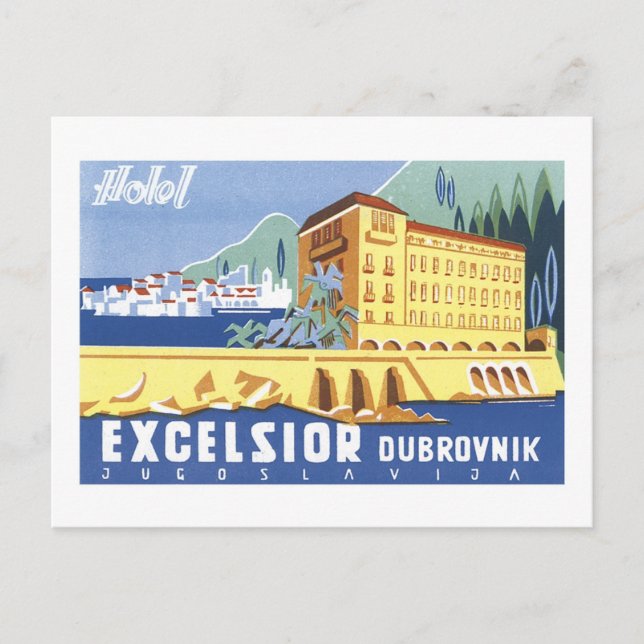 Excelsior Dubrovnik Travel Poster Postcard (Front)