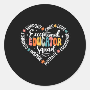 Exceptional Educator Squad Appreciation Week Back Classic Round Sticker