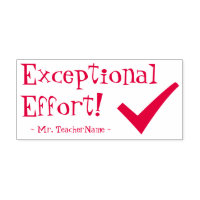 "Exceptional Effort!" Tutor Feedback Rubber Stamp