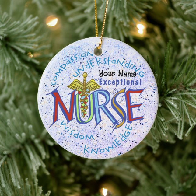 Exceptional nurse motto  ceramic tree decoration (Tree)