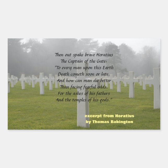 Excerpt From Horatius  Rectangular Sticker (Front)