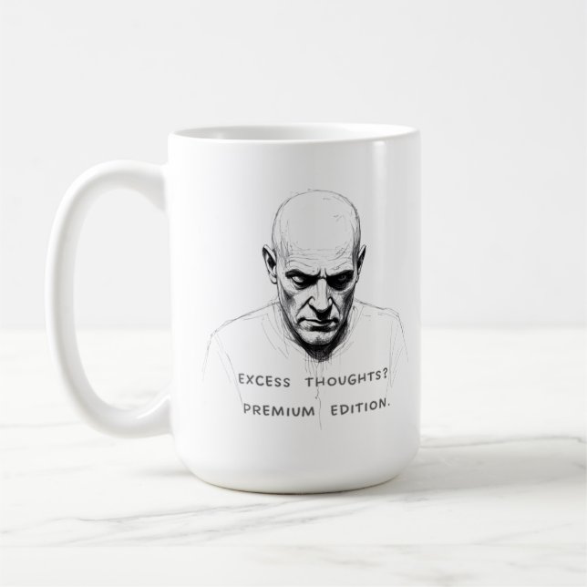 Excess Thoughts? Premium Edition Coffee Mug (Left)