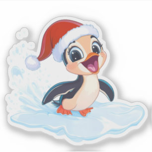 Excited Christmas Penguin