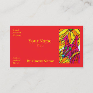 Excited Colourful Dog Business Cards