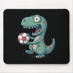 Excited Dinosaur Soccer For Juric And Fossil Lover Mouse Pad