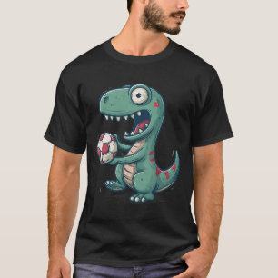Excited Dinosaur Soccer For Juric And Fossil Lover T-Shirt