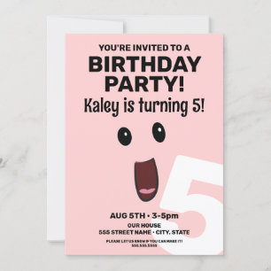 Excited Face Birthday Invitation