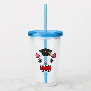Excited Graduation Cat Acrylic Tumbler