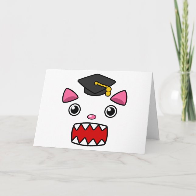 Excited Graduation Cat Card (Front)