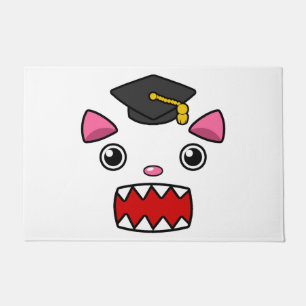 Excited Graduation Cat Doormat