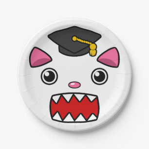 Excited Graduation Cat Paper Plate