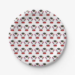 Excited Graduation Cat Paper Plate