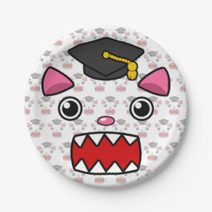 Excited Graduation Cat Paper Plate