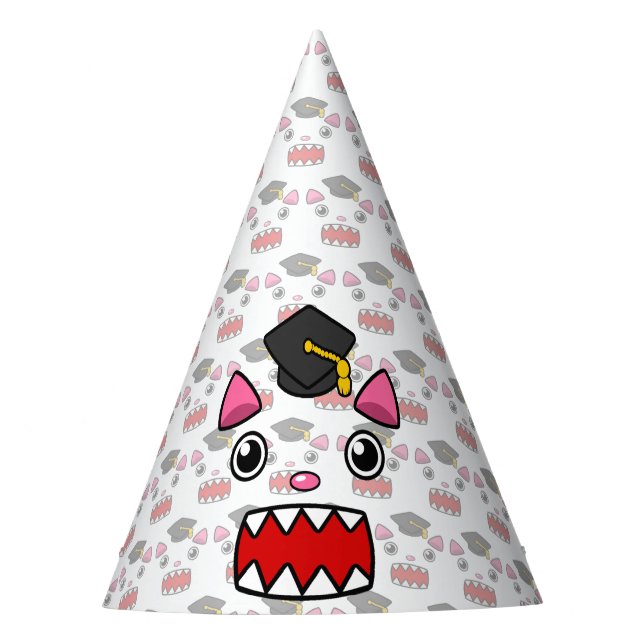 Excited Graduation Cat Party Hat (Front)