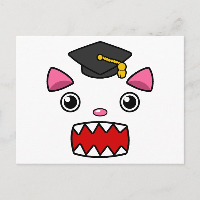 Excited Graduation Cat Postcard (Front)