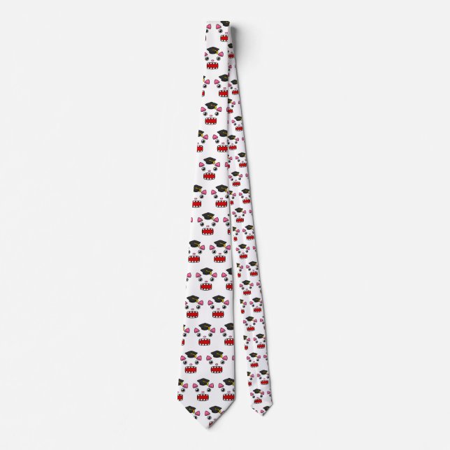 Excited Graduation Cat Tie (Front)