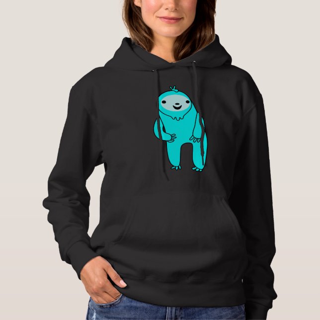 Excited Light Blue Sloth Hoodie (Front)