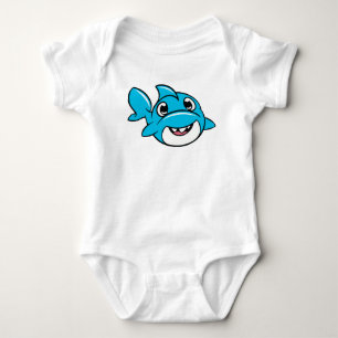 Excited little baby shark bodysuit