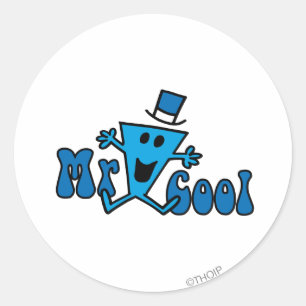 Excited Mr. Cool Jumping For Joy Classic Round Sticker