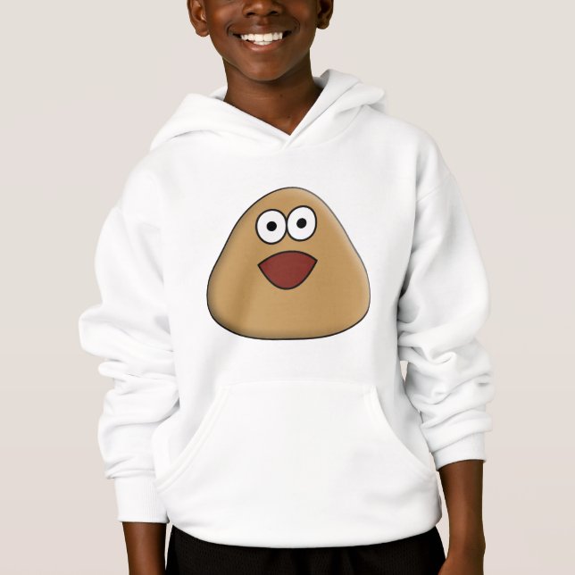 Excited Pou - kids Hoodie (Front)