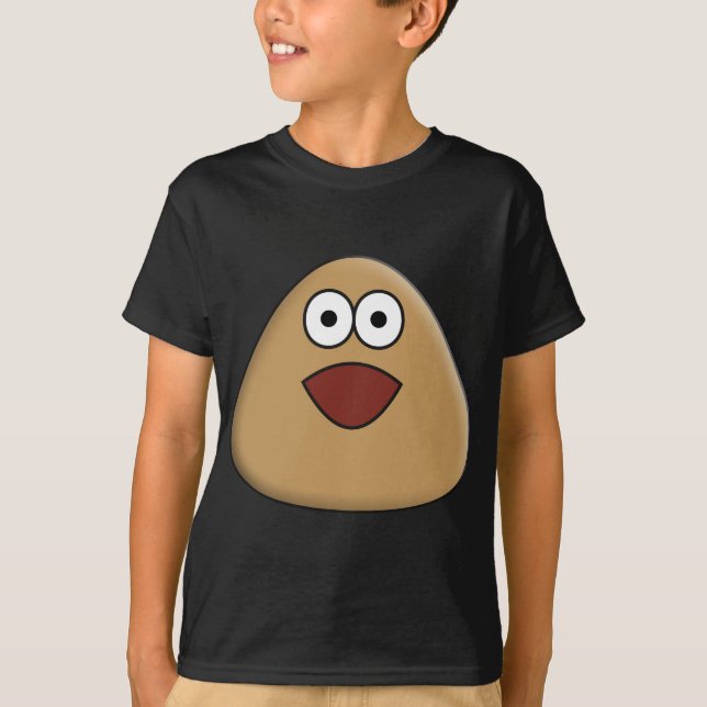 Excited Pou - Kids T-Shirt - Dark Colours (Front)