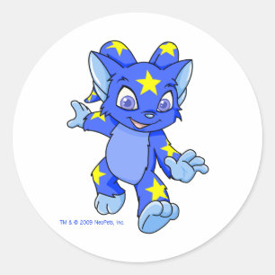 Excited Starry Acara Classic Round Sticker