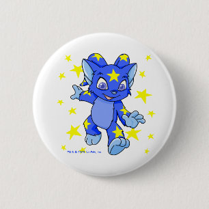 Excited Starry Acara with star burst 6 Cm Round Badge