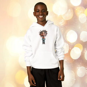 Excited Teen Christmas Elf Boy's Hoodie
