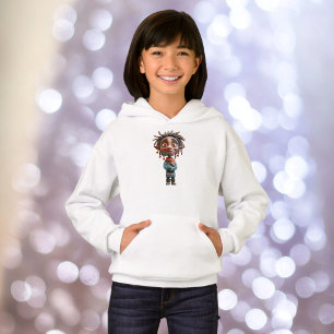 Excited Teen Christmas Elf Girl's Hoodie