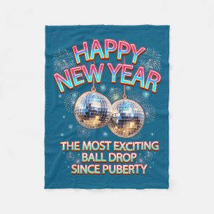 Exciting Ball Drop Since-puberty Happy New Year Di Fleece Blanket