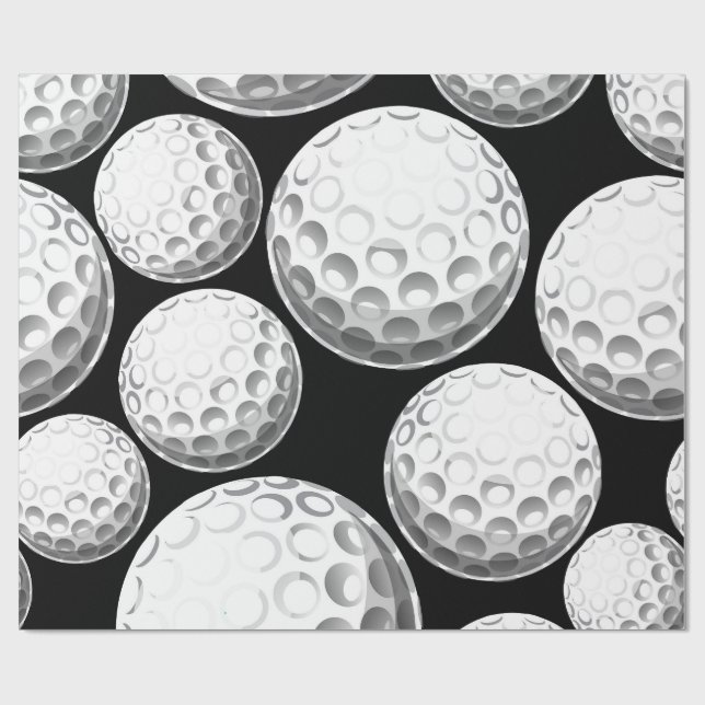 Exciting Birthday Golf Party Wrapping Paper (Flat)