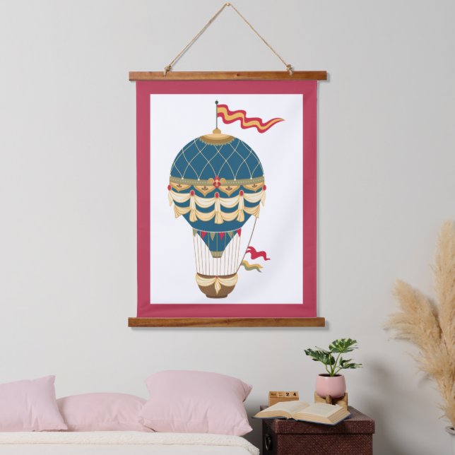 Exciting Colourful Steampunk Hot Air Balloon Hanging Tapestry (Bedroom)