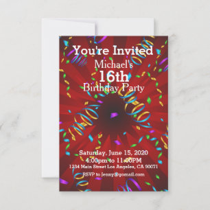 Exciting Confetti Birthday Party Invitation