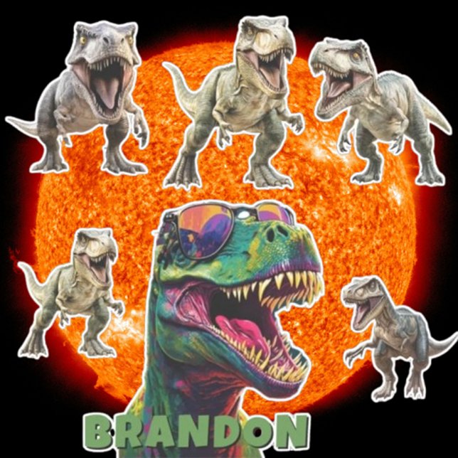 Exciting Dinosaur Personalized Name (Brighten your day with an exciting dinosaur sticker—perfect for kids and dino lovers alike)