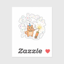 Exciting Firecracker Feline New Year Sparkle 