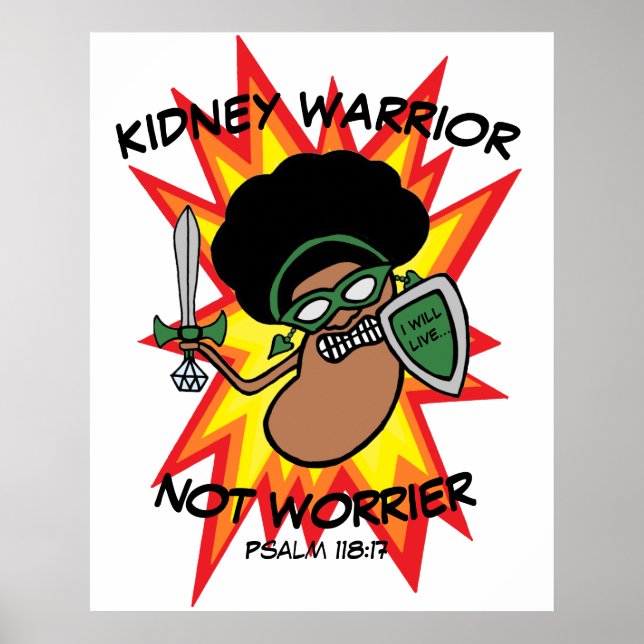 Exciting Hand Drawn Kidney Warrior Cartoon Poster (Front)