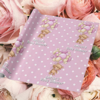 Exciting Teddy Bear Baby Shower Wrapping Paper