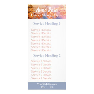 * Exciting Watercolor Abstract Pink Gold Blue Rack Card