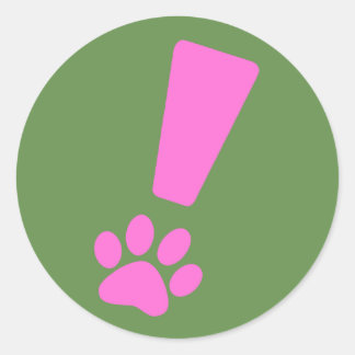 EXCLAMATION CT PAW! Round Stickers
