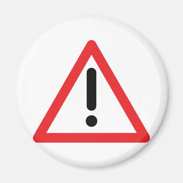 exclamation mark traffic icon magnet (Front)