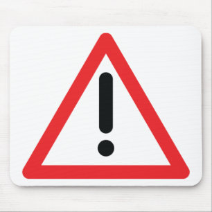 exclamation mark traffic icon mouse pad