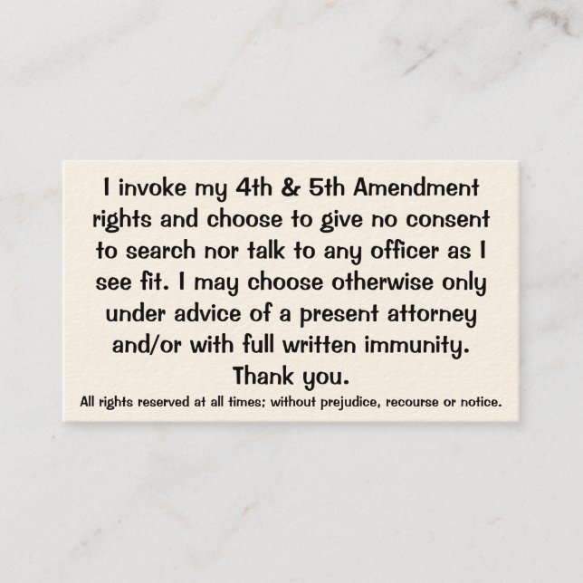 Exclamation of Constitutional Rights Cards (Front)