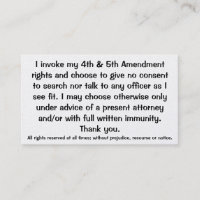 Exclamation of Constitutional Rights Cards