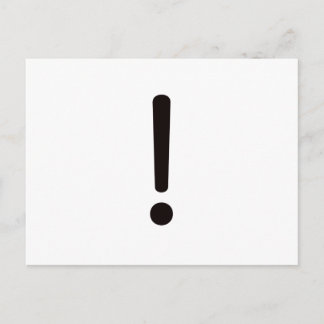 Exclamation Point! Black Blue Red Postcard