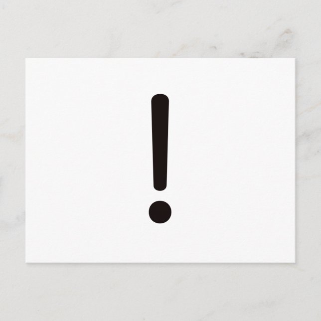 Exclamation Point! Black Blue Red Postcard (Front)