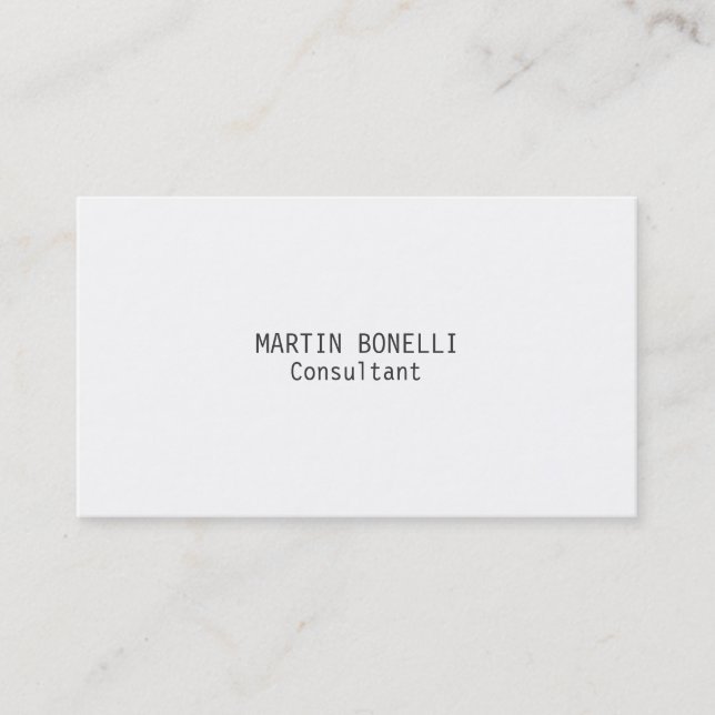 Exclusive Attractive Plain White Business Card (Front)