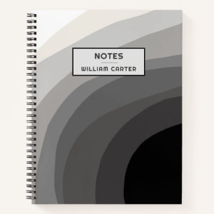 Exclusive Black and Grey Design Custom Text Notebook