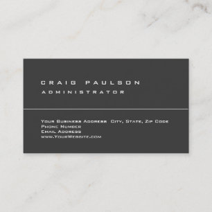 Exclusive Grey Clean Simple Stylish Plain Business Card